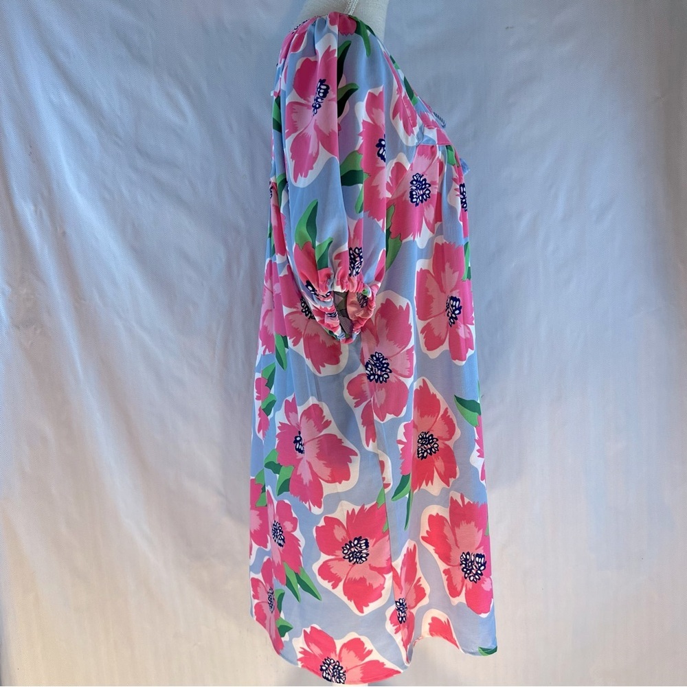 Michelle McDowell Penny Dress Sea Flower Blue Yoke Neckline with Tassels M 👍 - Picture 4 of 11